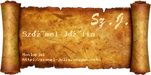Számel Júlia névjegykártya