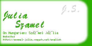 julia szamel business card